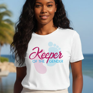 Bewaarder van de geslachtsvoetafdruk Baby Shower T-shirt