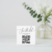 bewaart de datum, qr code minimalistische trouwtre informatiekaartje (Staand voorkant)