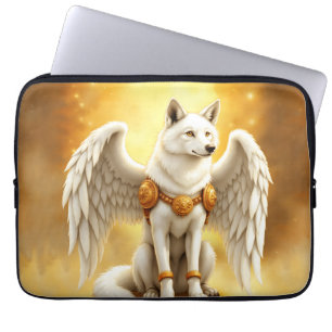 Bewaker van de Dageraad – De Witgevleugelde Wolf. Laptop Sleeve