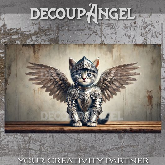 Bewaker van dromen: de gevleugelde ridder kitten tissuepapier