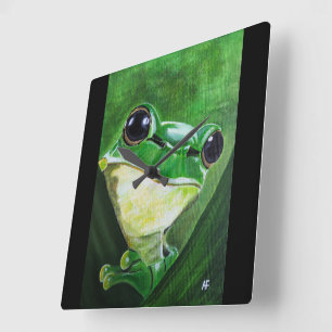 Bewaker van het Water Schilderij van Alfred Fox Vierkante Klok