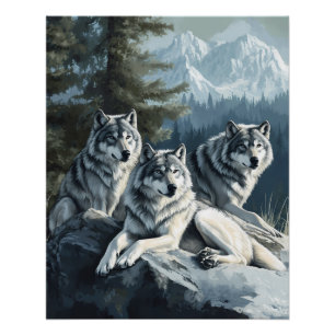 Bewakers van de Peaks - Wolf Poster Perfect Poster
