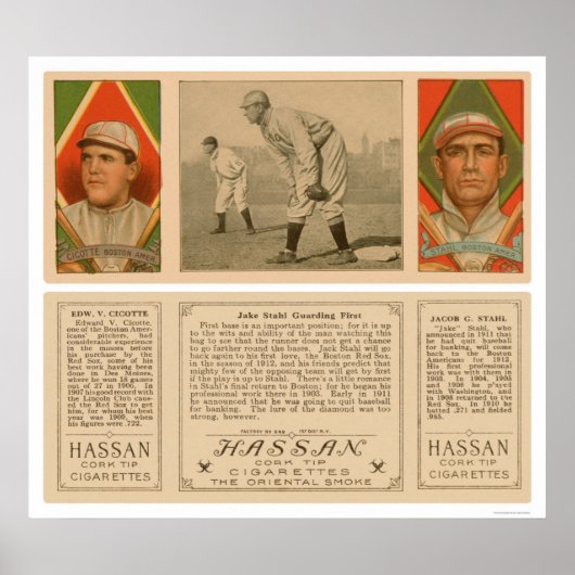 Bewaking First Red Sox Baseball 1912 Poster (Voorkant)