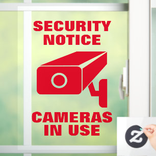 Bewakingscamera's in gebruik Algemene waarschuwing Raamsticker