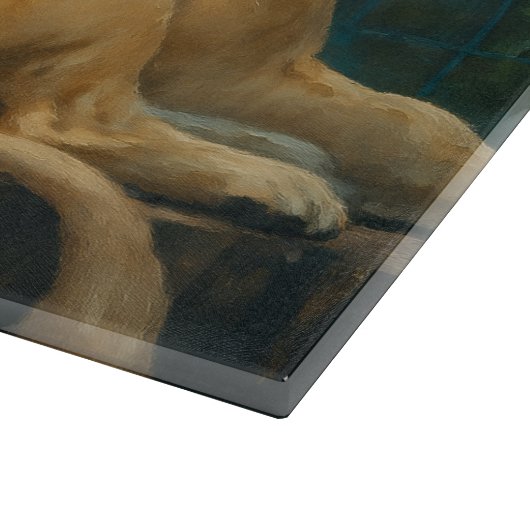 Bewakte rust - Leeuwenpaar in Sanctuary-omgeving Snijplank (Hoek)