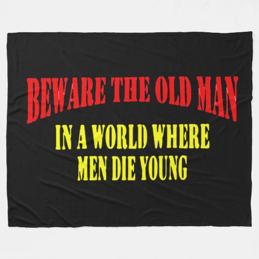 BEWARE HET OUDE MAN FLEECE DEKEN (Voorkant (Horizontaal))