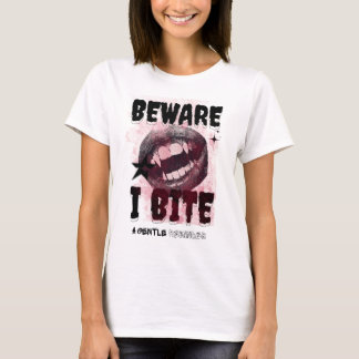 BEWARE I BITE - Grunge Vampire Aesthetic Y2K Goth  T-shirt