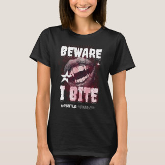 BEWARE I BITE - Grunge Vampire Aesthetic Y2K Goth  T-shirt