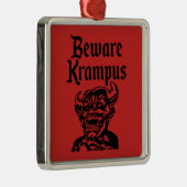 BEWARE KRAMPUS METALEN ORNAMENT (Rechts)
