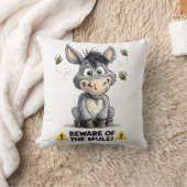 Beware Of The Mule Funny Donkey Warning Design Kussen (Deken)