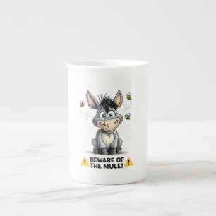 Beware Of The Mule Funny Donkey Warning Design Porselein Kop