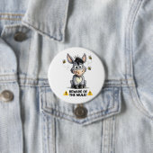 Beware Of The Mule Funny Donkey Warning Design Ronde Button 7,6 Cm (In situ)
