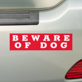 BEWARE VAN HET DOG-teken/sticker Bumpersticker (Op auto)