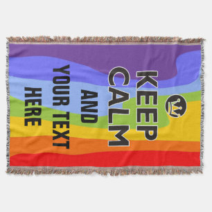 BEWAREN CALM zwart + achtergrond en tekst Deken