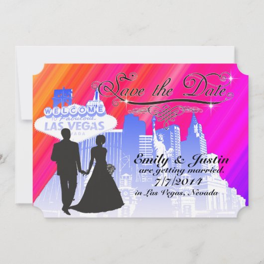 BEWAREN DE DATUURKAARTEN MET UITZICHT VAN LAS VEGA SAVE THE DATE (Voorkant)