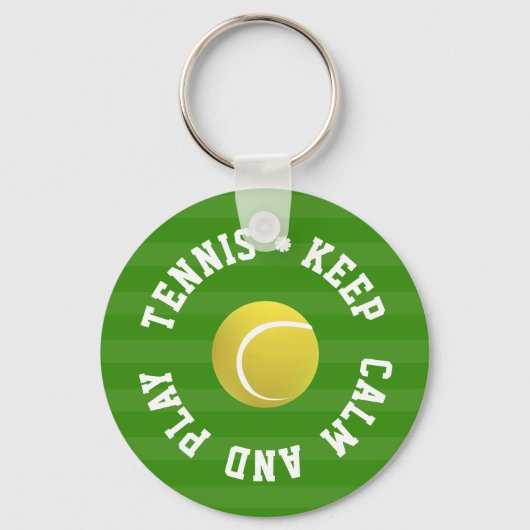 BEWAREN VAN CALM TENNIS BALL - Aangepaste TEKST Sleutelhanger (Voorkant)
