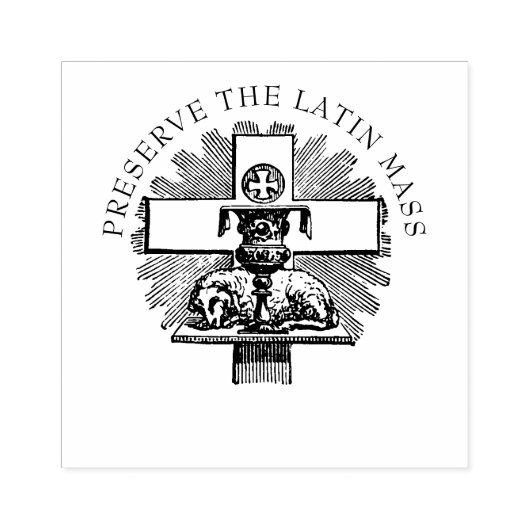 BEWAREN VAN DE LATIJNMASSA LAM GOD 	RUBBERSTEMPEL (Afrduk)