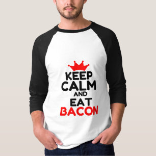 BEWAREN VAN KALK EN EAT BACON T-SHIRT