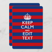 BEWAREN VAN KALK EN Jouw tekst OP Rode blauwe stre (Voorkant / Achterkant)