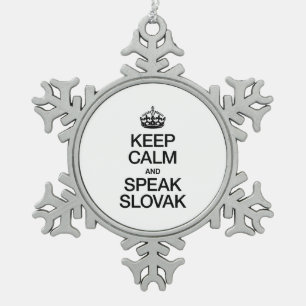 BEWAREN VAN KALK EN SPREKEN SLOWAK TIN SNEEUWVLOK ORNAMENT