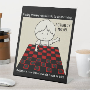 Beweeg daadwerkelijk reclamebord met voetstuk