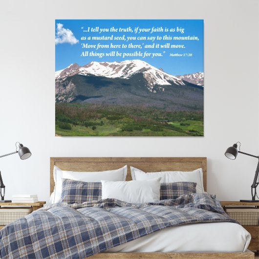 Beweeg dat Inspirerend bergdoek Canvas Afdruk (Insitu (Slaapkamer))