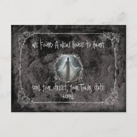 Beweeg ons eerste huis briefkaart (Voorkant)