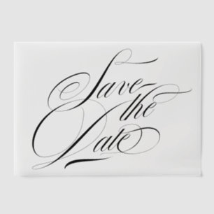 Beweegbare kalligrafie foto overlay Save the date Vellum Uitnodigingen