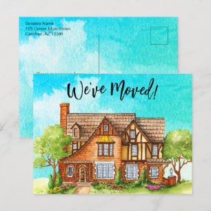 Bewegde Waterverf Bewegende Aankondiging Briefkaart