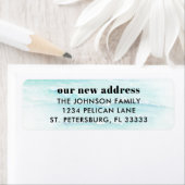 Bewegend Aankondiging Ocean Waves Return Address Etiket (Insitu)