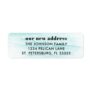 Bewegend Aankondiging Ocean Waves Return Address Etiket