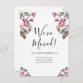 Bewegend Aankondiging Paarse Waterverf Bloemen Briefkaart (Voorkant / Achterkant)