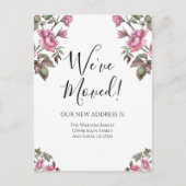 Bewegend Aankondiging Paarse Waterverf Bloemen Briefkaart (Voorkant)