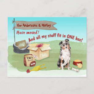 Bewegend Australian Shepherd Dog Ons nieuwe adres Briefkaart