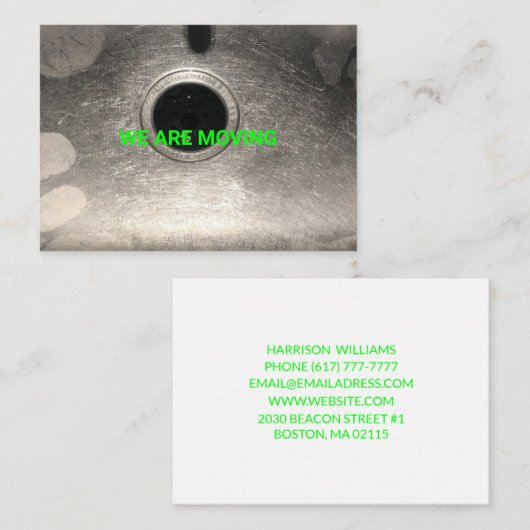 Bewegend bericht neon het adres van de douanefoto informatiekaartje (Voorkant / Achterkant)