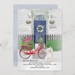 Bewegend Kute Westie Dog-fietsdeuradres Aankondiging