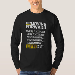 Bewegend vooruit is niet de vraag t-shirt