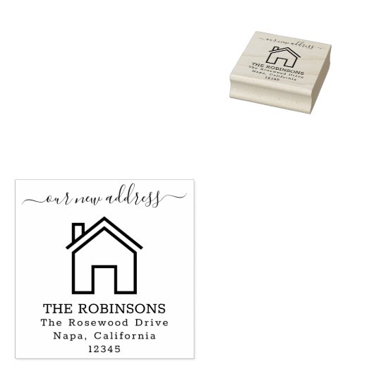 Bewegende aankondiging Aangepaste tekst Rubber Sta Rubberstempel (Gestempeld)