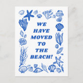 BEWEGENDE AANKONDIGING ADRES Blue Seashells Beach Briefkaart (Voorkant)