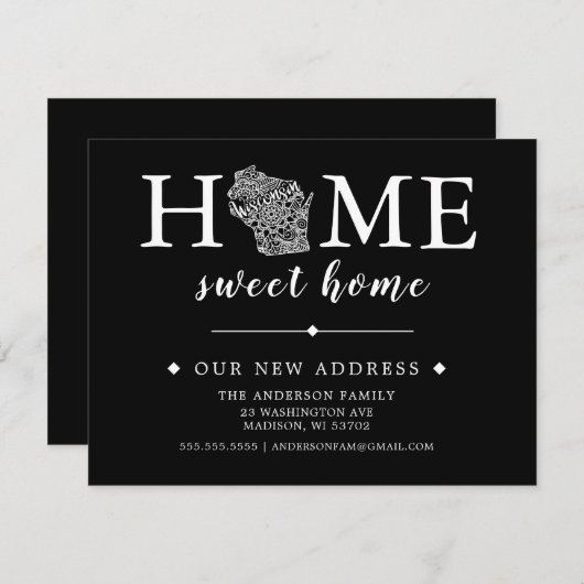 Bewegende aankondiging bewerkbare kleur WISCONSIN (Voorkant / Achterkant)