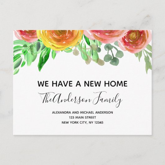 Bewegende Aankondiging Bloemen Blush Roze Waterver (Voorkant)