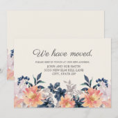 Bewegende aankondiging Coral Pink Blue Floral (Voorkant / Achterkant)