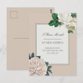 Bewegende aankondiging Elegant  White Floral Briefkaart (Voorkant / Achterkant)