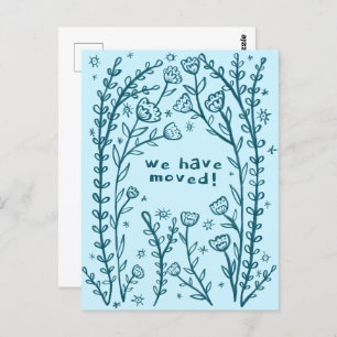 Bewegende Aankondiging Floral Lijst Sketch Doodle Briefkaart