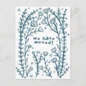 Bewegende Aankondiging Floral Lijst Sketch Doodle Briefkaart (Voorkant)