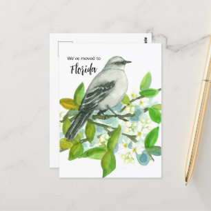 Bewegende aankondiging Florida Mockingbird Sunshin Briefkaart