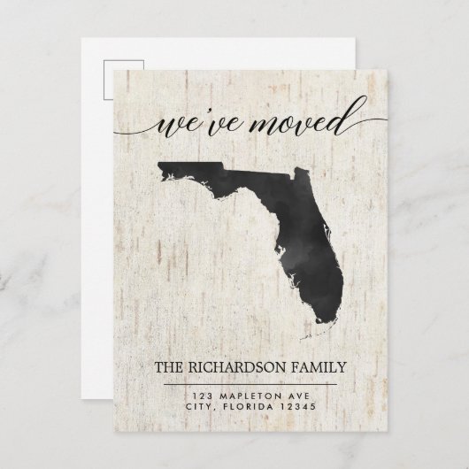 Bewegende aankondiging, Florida staat rustiek Uitnodiging Briefkaart (Voorkant / Achterkant)