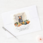 Bewegende aankondiging | Halloween voordeur Vierkante Sticker (Envelop)