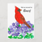 Bewegende aankondiging Illinois kardinaal vogel vi Briefkaart (Voorkant)