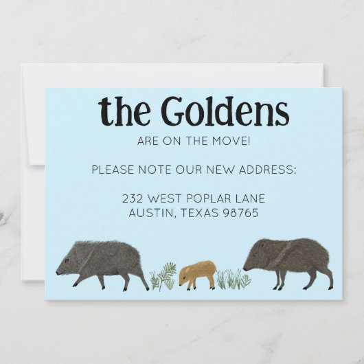 BEWEGENDE AANKONDIGING Javelina Familie Zuidwest (Voorkant)